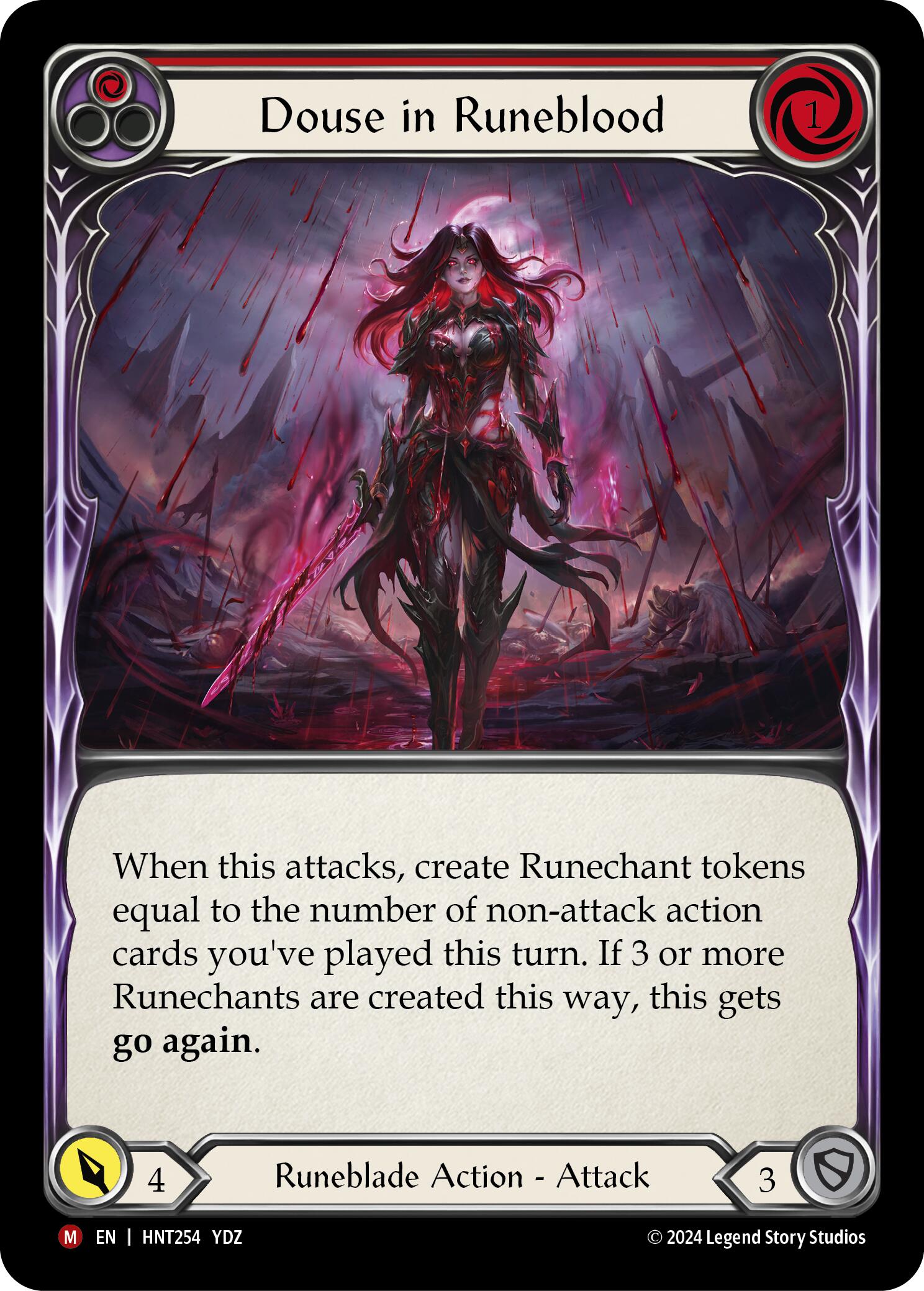 Douse in Runeblood [HNT254] (The Hunted)  Rainbow Foil | Card Merchant Takapuna