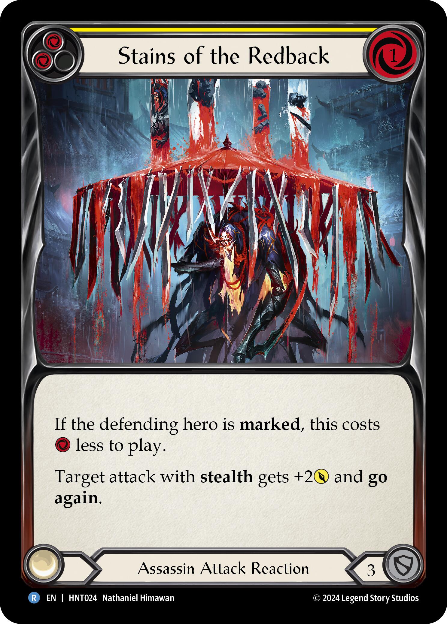 Stains of the Redback (Yellow) [HNT024] (The Hunted)  Rainbow Foil | Card Merchant Takapuna