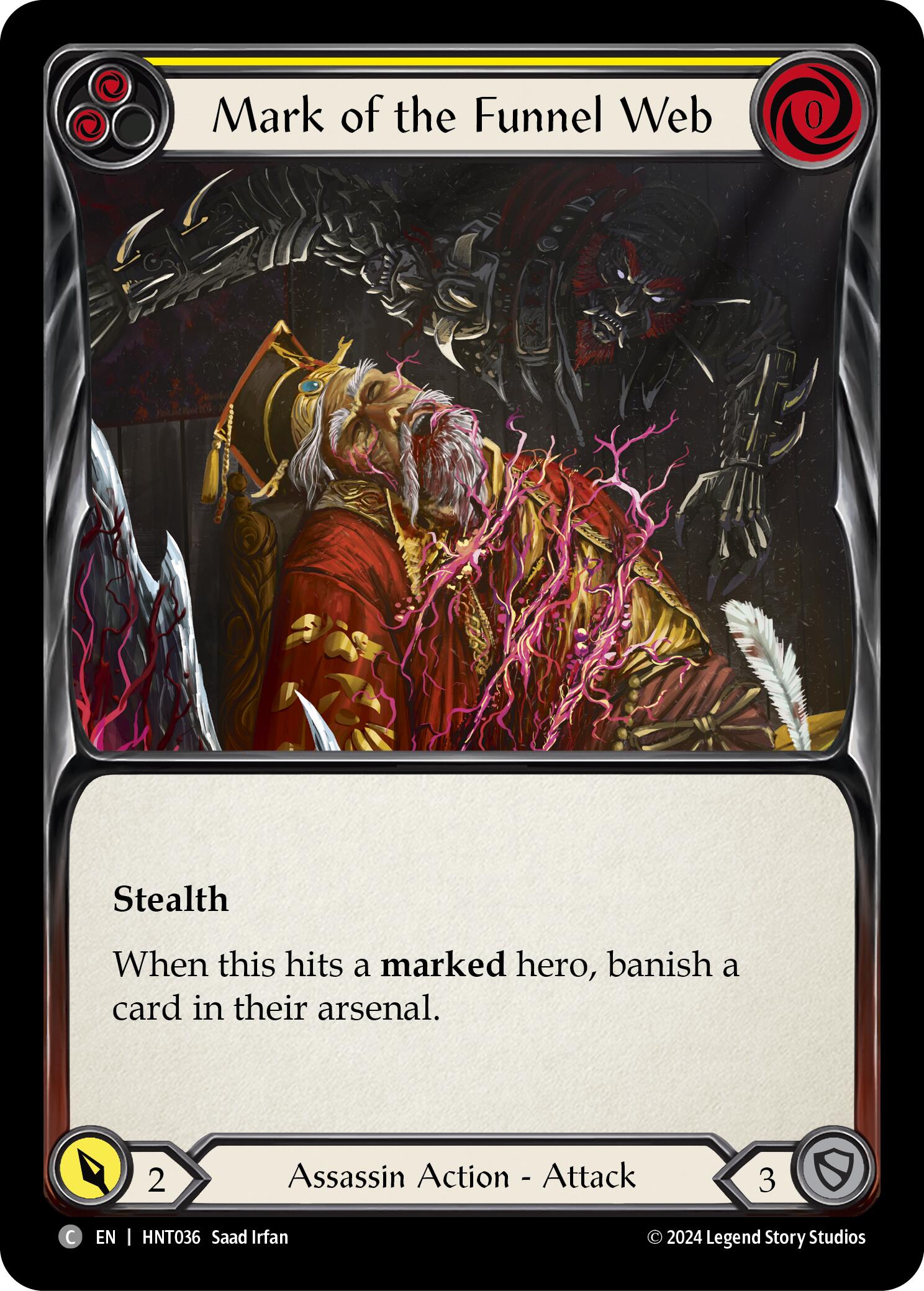 Mark of the Funnel Web (Yellow) [HNT036] (The Hunted)  Rainbow Foil | Card Merchant Takapuna