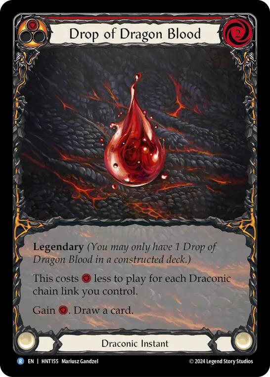 Drop of Dragon Blood (Red) (Extended Art) [HNT155] (The Hunted)  Rainbow Foil | Card Merchant Takapuna