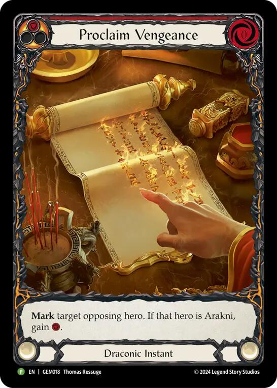 Proclaim Vengeance [GEM018] (GEM Pack 1)  Rainbow Foil | Card Merchant Takapuna