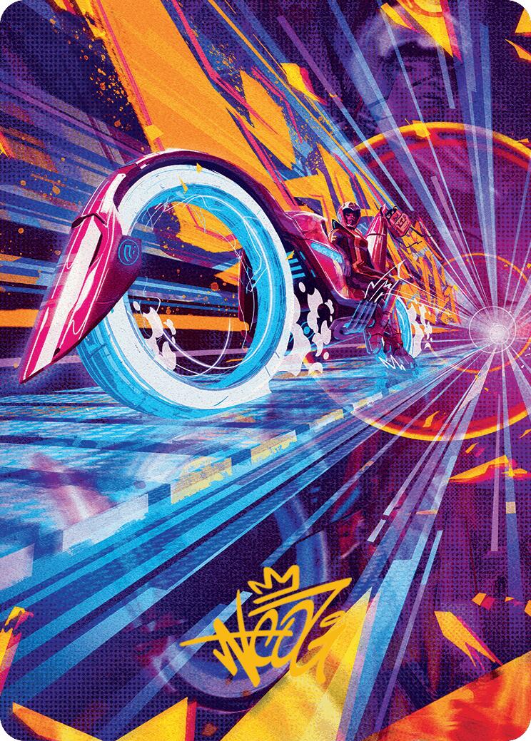 Spotcycle Scouter Art Card (Gold-Stamped Signature) [Aetherdrift Art Series] | Card Merchant Takapuna