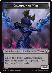 Champion of Wits // Zombie (0003) Double-Sided Token [Aetherdrift Tokens] | Card Merchant Takapuna