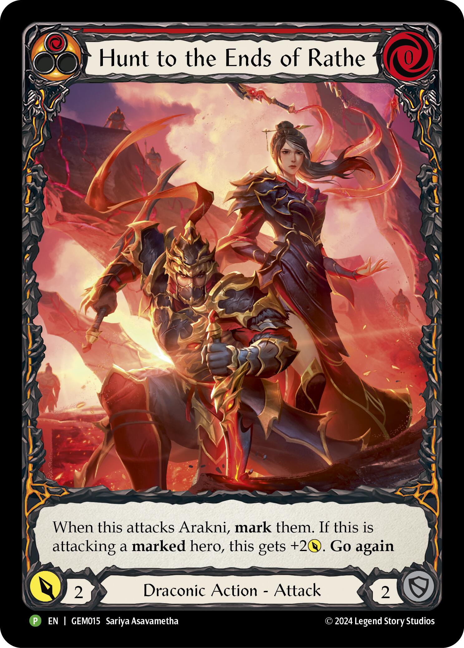 Hunt to the Ends of Rathe (Red) [GEM015] (GEM Pack 1)  Rainbow Foil | Card Merchant Takapuna