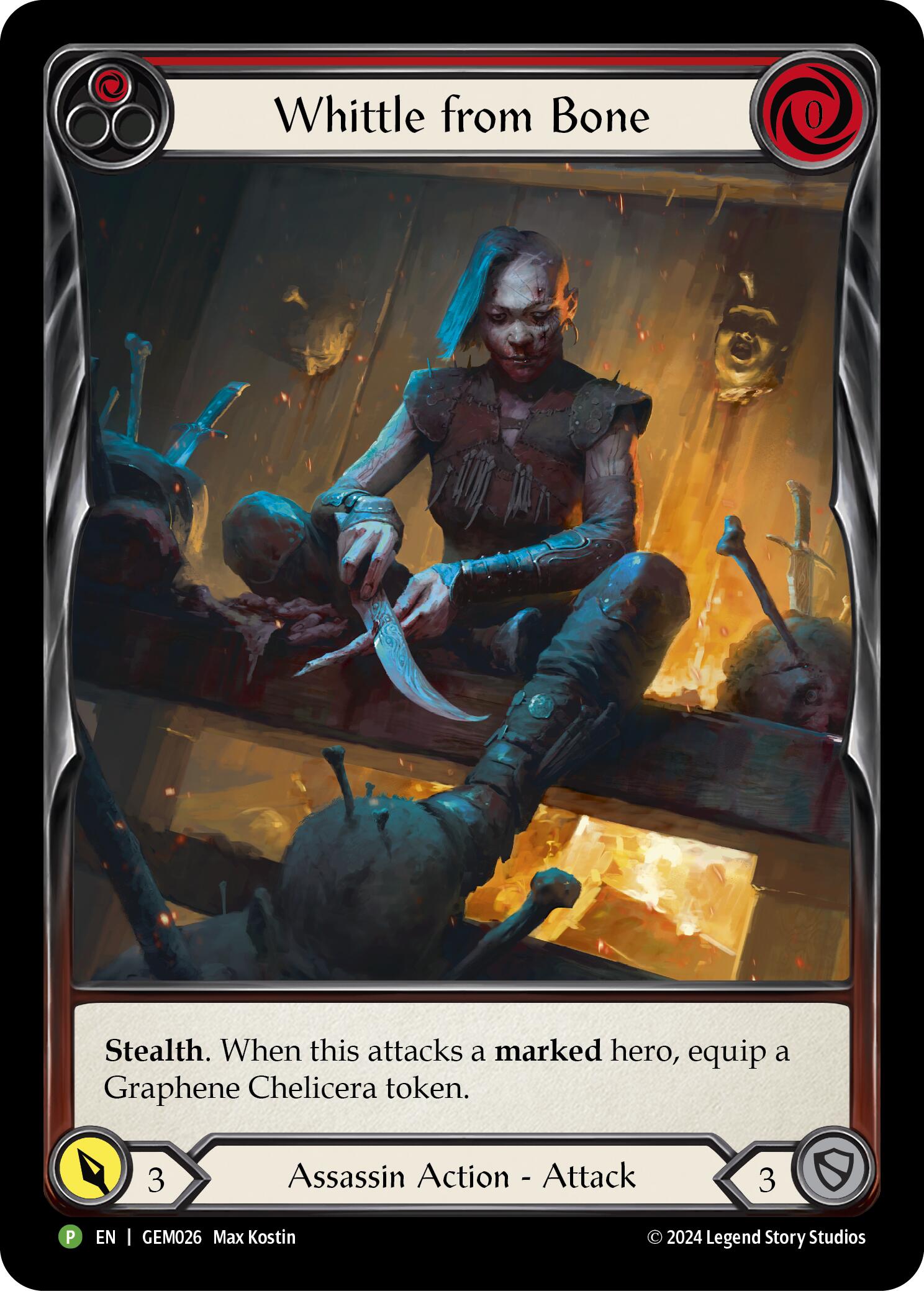 Whittle from Bone (Red) [GEM026] (GEM Pack 1)  Rainbow Foil | Card Merchant Takapuna