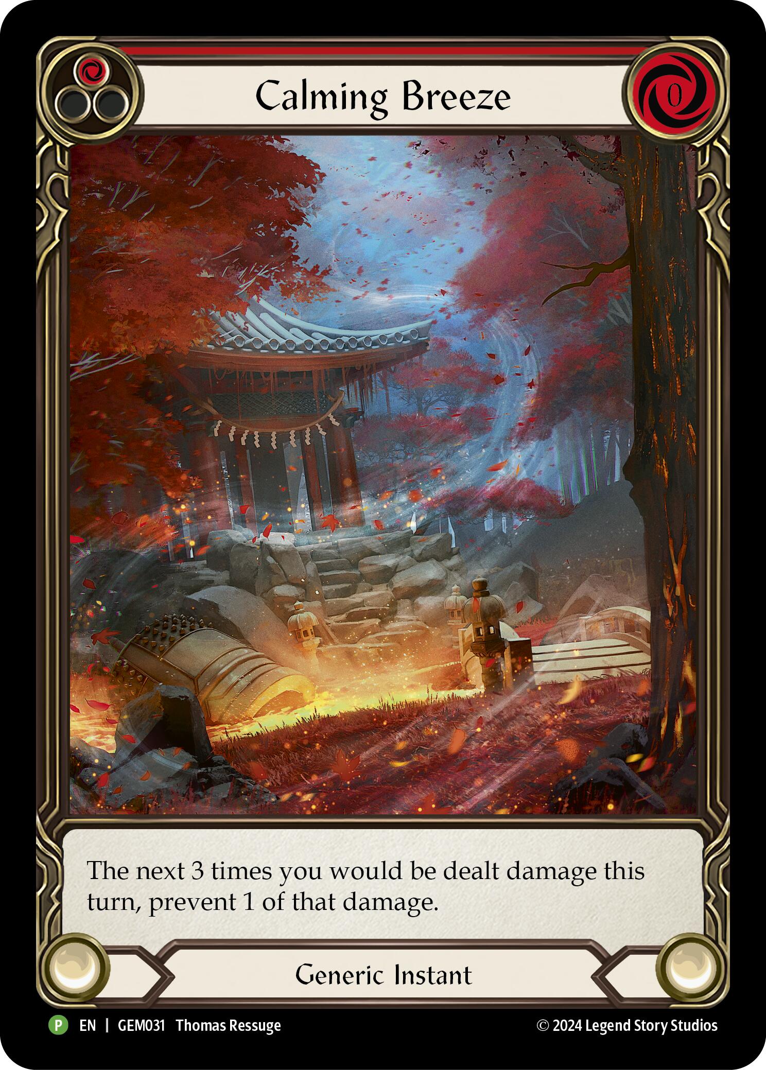 Calming Breeze (Red) [GEM031] (GEM Pack 1)  Rainbow Foil | Card Merchant Takapuna