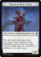 Vizier of Many Faces // Zombie (0003) Double-Sided Token [Aetherdrift Tokens] | Card Merchant Takapuna