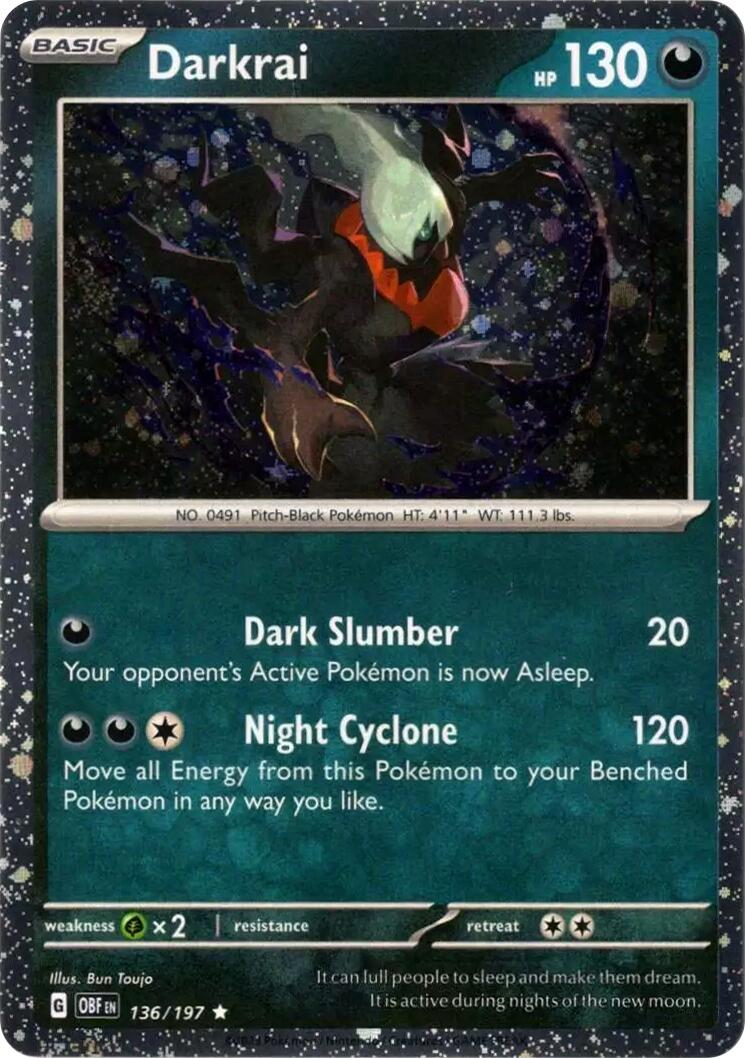 Darkrai (136/197) (Cosmos Holo) [Scarlet & Violet: Obsidian Flames] | Card Merchant Takapuna