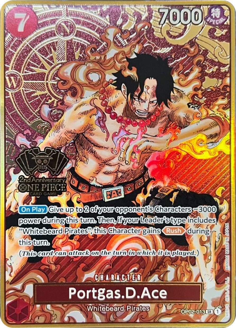 Portgas.D.Ace (Japanese Version 2nd Anniversary Set) [One Piece Promotion Cards] | Card Merchant Takapuna