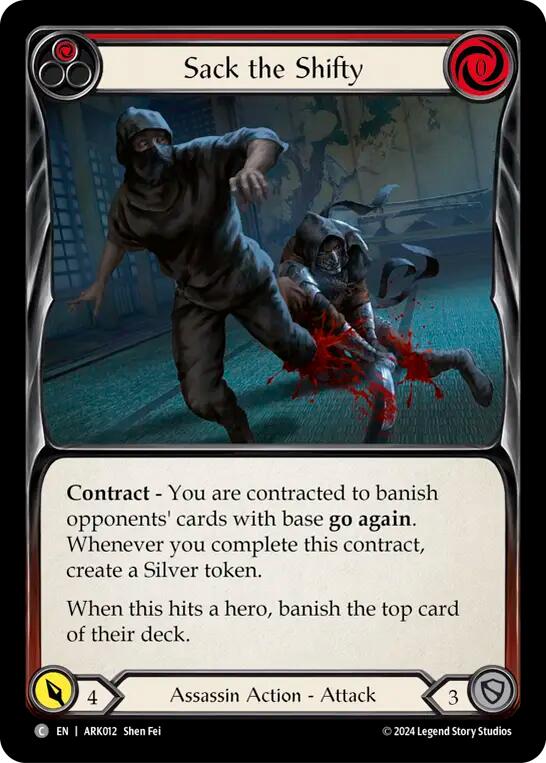 Sack the Shifty (Red) [ARK012] (The Hunted Arakni Blitz Deck) | Card Merchant Takapuna