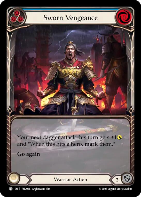 Sworn Vengeance (Blue) (Extended Art) [FNG026] (The Hunted Fang Blitz Deck) | Card Merchant Takapuna