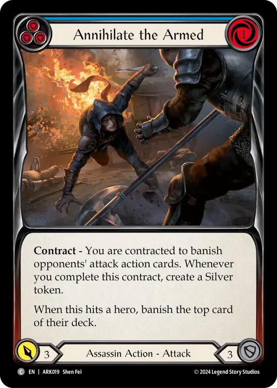 Annihilate the Armed (Blue) [ARK019] (The Hunted Arakni Blitz Deck) | Card Merchant Takapuna