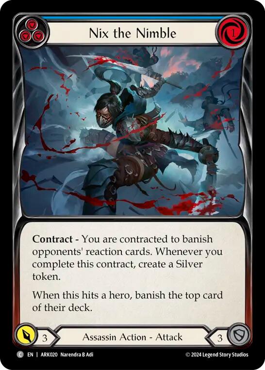 Nix the Nimble (Blue) [ARK020] (The Hunted Arakni Blitz Deck) | Card Merchant Takapuna
