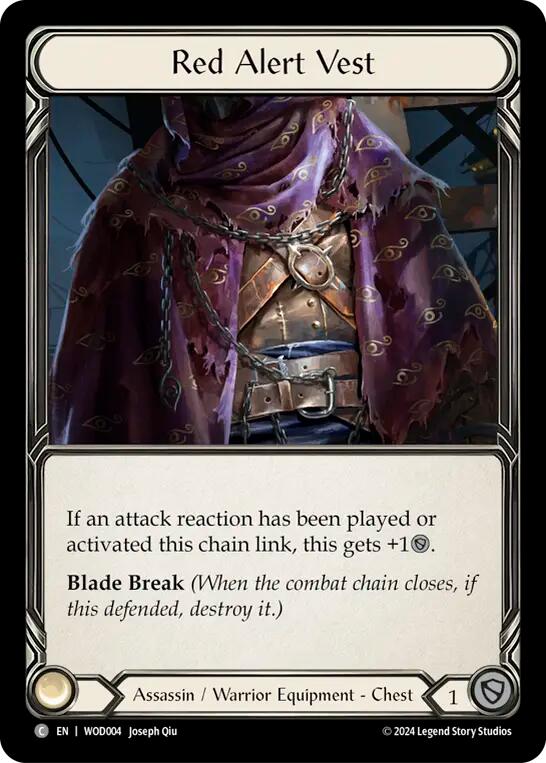 Red Alert Vest [WOD004] (The Hunted Arakni, Web of Deceit Blitz Deck) | Card Merchant Takapuna