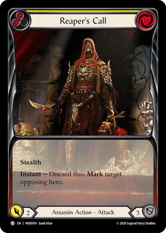 Reaper's Call (Yellow) (Extended Art) [WOD019] (The Hunted Arakni, Web of Deceit Blitz Deck) | Card Merchant Takapuna