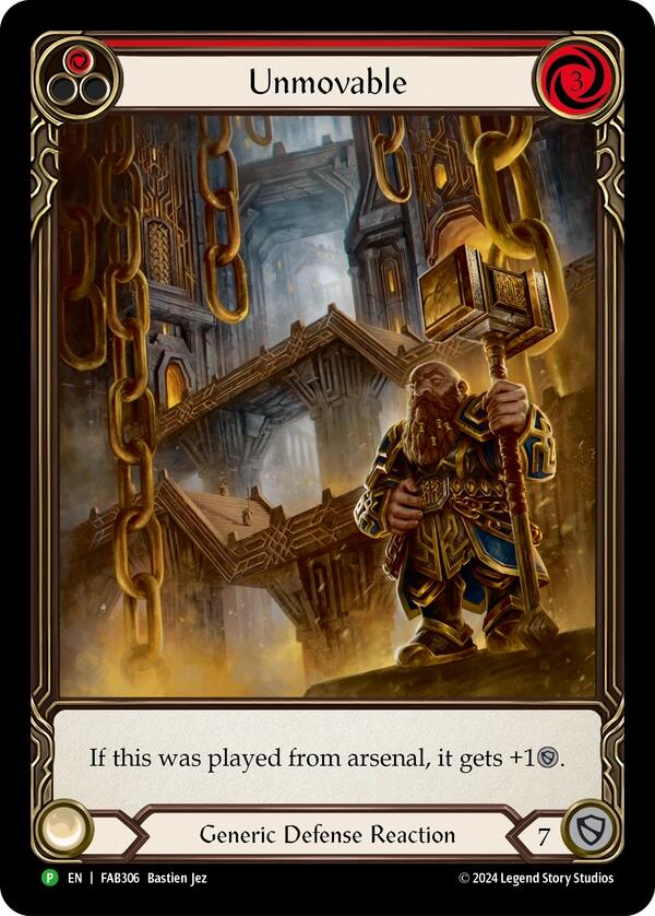 Unmovable (Red) (Extended Art) [FAB306] (Promo)  Rainbow Foil | Card Merchant Takapuna