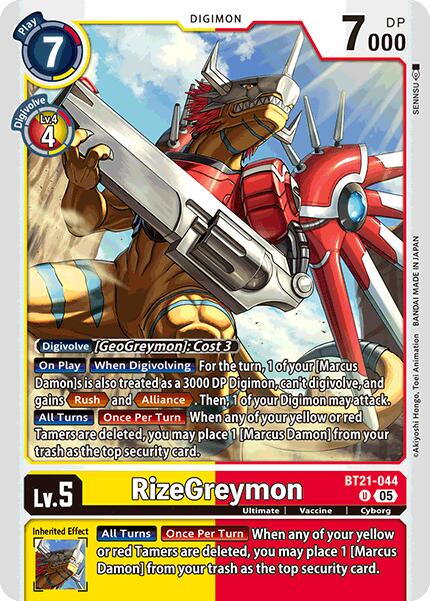 RizeGreymon [BT21-044] [World Convergence] | Card Merchant Takapuna