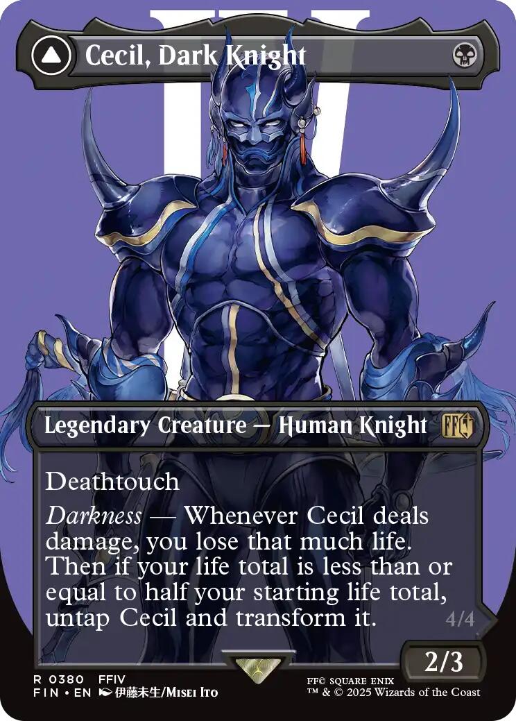 Cecil, Dark Knight // Cecil, Redeemed Paladin (Borderless) [FINAL FANTASY] | Card Merchant Takapuna