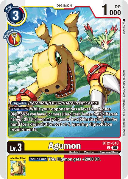 Agumon [BT21-040] [World Convergence] | Card Merchant Takapuna