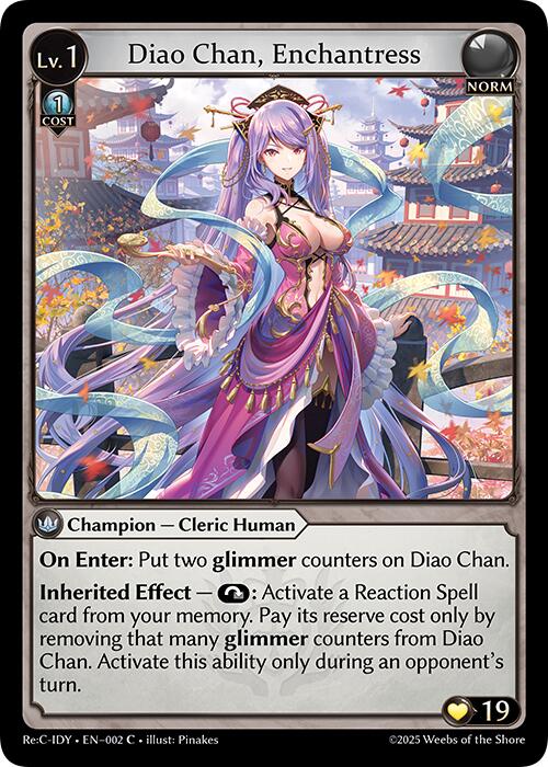 Diao Chan, Enchantress (002) [Diao Chan Re: Collection, Idyll Corsage] | Card Merchant Takapuna