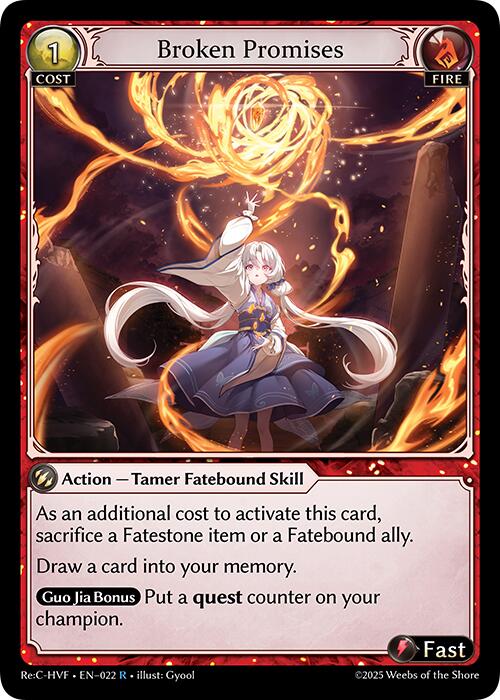 Broken Promises (022) [Guo Jia Re: Collection, Heaven's Favored] | Card Merchant Takapuna