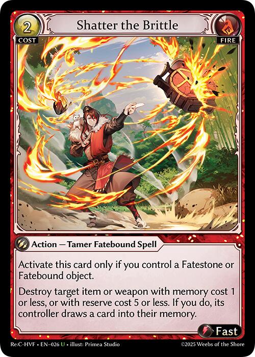 Shatter the Brittle (026) [Guo Jia Re: Collection, Heaven's Favored] | Card Merchant Takapuna