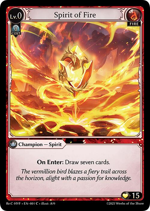 Spirit of Fire (001) [Guo Jia Re: Collection, Heaven's Favored] | Card Merchant Takapuna