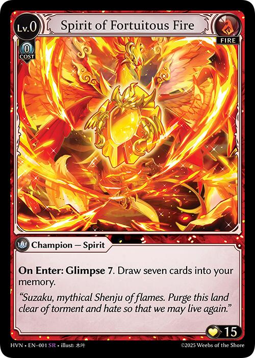Spirit of Fortuitous Fire (001) [Abyssal Heaven] | Card Merchant Takapuna