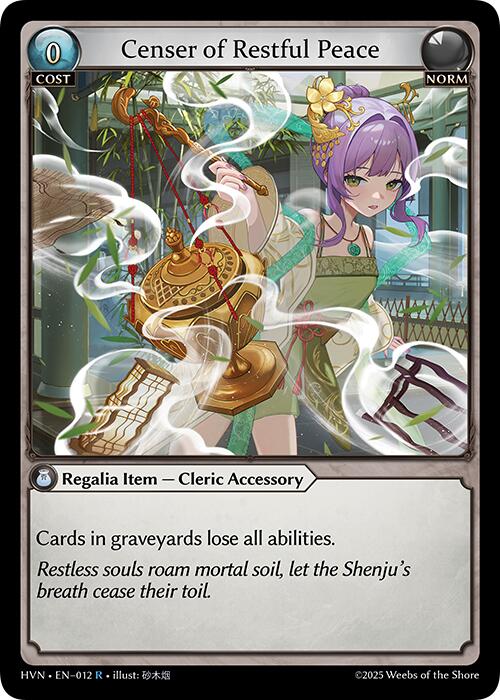 Censer of Restful Peace (012) [Abyssal Heaven] | Card Merchant Takapuna