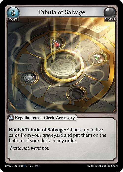 Tabula of Salvage (018) [Abyssal Heaven] | Card Merchant Takapuna