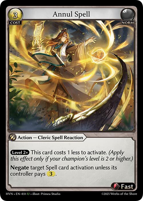 Annul Spell (031) [Abyssal Heaven] | Card Merchant Takapuna