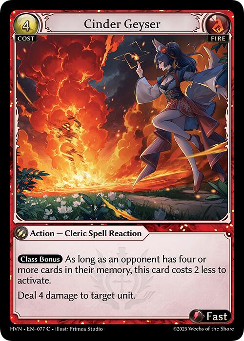 Cinder Geyser (077) [Abyssal Heaven] | Card Merchant Takapuna