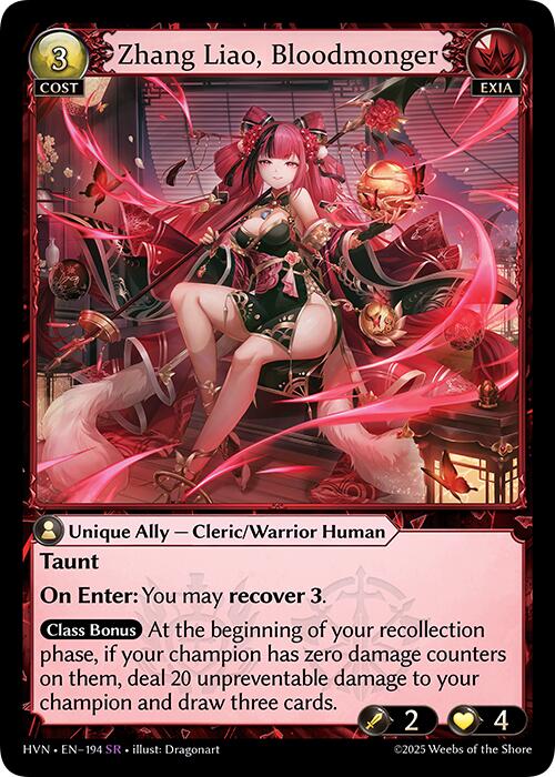 Zhang Liao, Bloodmonger (194) [Abyssal Heaven] | Card Merchant Takapuna