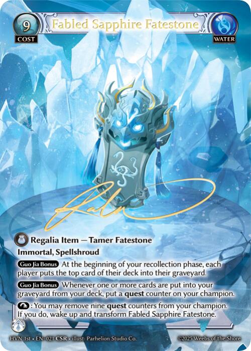 Fabled Sapphire Fatestone // Genbu, Black Tortoise (CSR) (021) [Abyssal Heaven] | Card Merchant Takapuna