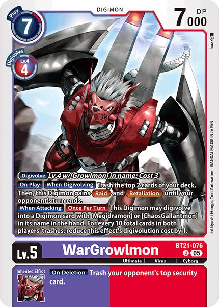 WarGrowlmon [BT21-076] [World Convergence] | Card Merchant Takapuna