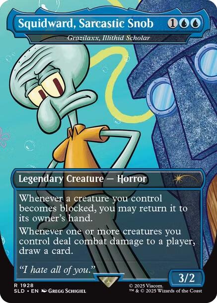 Squidward, Sarcastic Snob - Grazilaxx, Illithid Scholar [Secret Lair Drop Series] | Card Merchant Takapuna