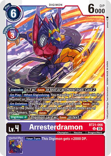 Arresterdramon [BT21-066] [World Convergence] | Card Merchant Takapuna