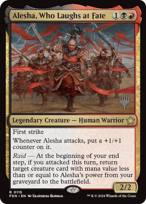 Alesha, Who Laughs at Fate (Promo Pack) [Foundations Promos] | Card Merchant Takapuna