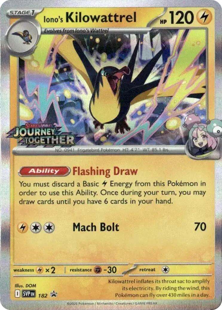 Iono's Kilowattrel (Prerelease) [Scarlet & Violet: Black Star Promos] | Card Merchant Takapuna