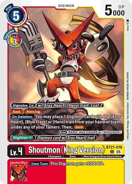 Shoutmon [BT21-016] (King Version) [World Convergence] | Card Merchant Takapuna