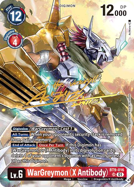 WarGreymon (X Antibody) [BT9-016] (Signed) [World Convergence] | Card Merchant Takapuna