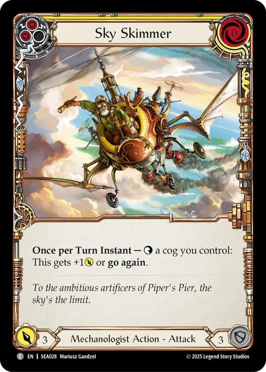 Sky Skimmer (Yellow) [SEA028] (High Seas)  Rainbow Foil | Card Merchant Takapuna