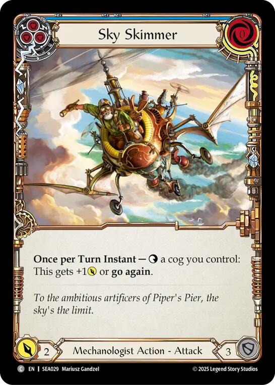 Sky Skimmer (Blue) [SEA029] (High Seas)  Rainbow Foil | Card Merchant Takapuna