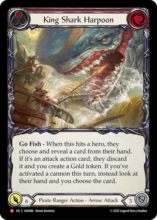 King Shark Harpoon [SEA086] (High Seas)  Rainbow Foil | Card Merchant Takapuna