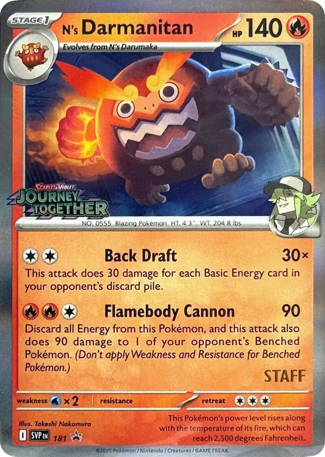N's Darmanitan (181) (Prerelease Staff) [Scarlet & Violet: Black Star Promos] | Card Merchant Takapuna