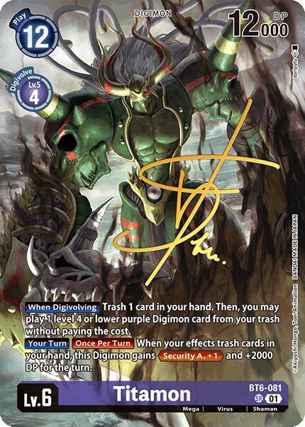 Titamon [BT6-081] (Signed) [World Convergence] | Card Merchant Takapuna