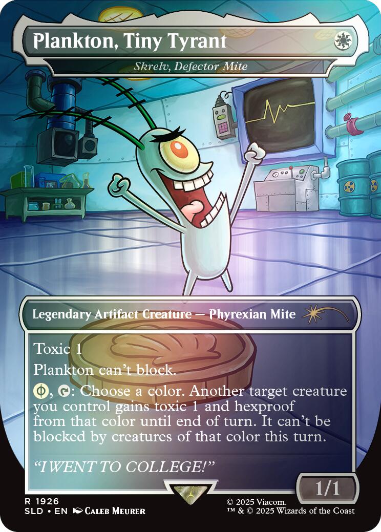 Plankton, Tiny Tyrant - Shrelv, Defector Mite (Rainbow Foil) [Secret Lair Drop Series] | Card Merchant Takapuna
