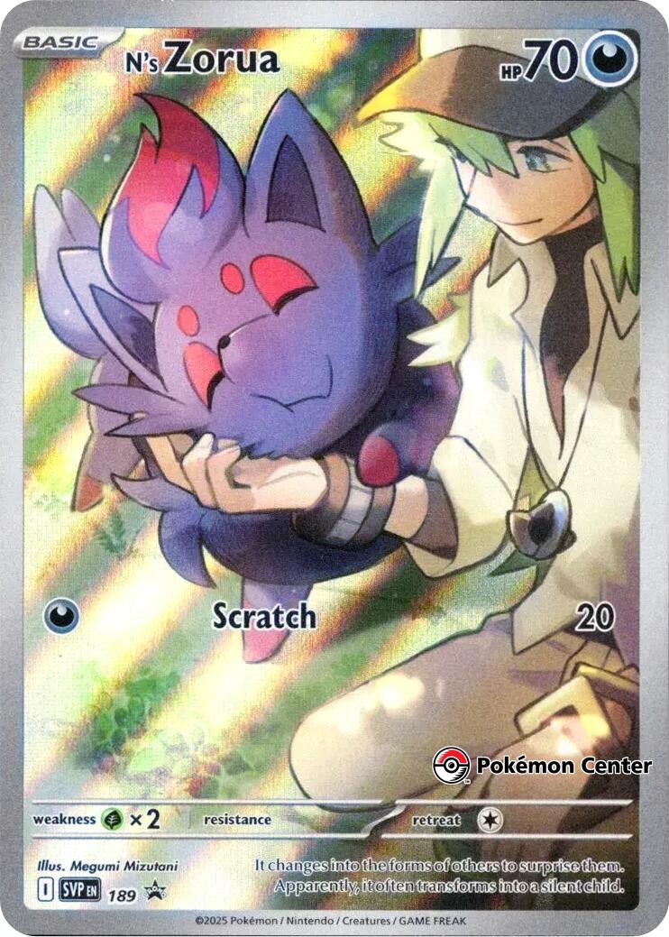 N's Zorua (SVP189) (Pokemon Center Exclusive) [Scarlet & Violet: Black Star Promos] | Card Merchant Takapuna