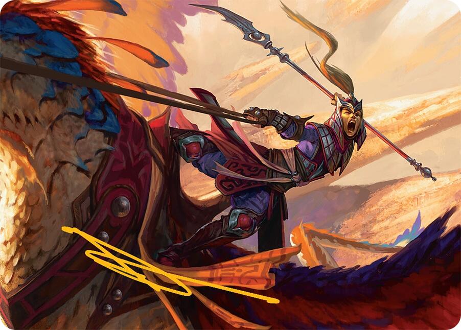 Dragonback Lancer Art Card (3/54) (Gold-Stamped Signature) [Tarkir: Dragonstorm Art Series] | Card Merchant Takapuna