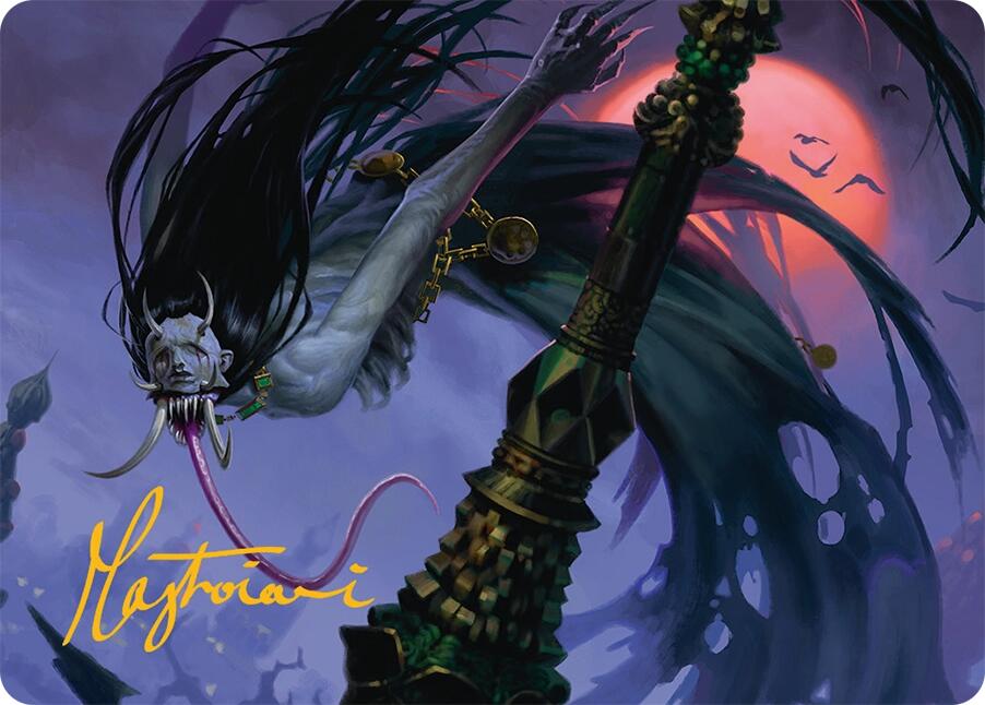 Qarsi Revenant Art Card (12/54) (Gold-Stamped Signature) [Tarkir: Dragonstorm Art Series] | Card Merchant Takapuna